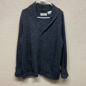 Line of Trade Mens Shetland Wool Knit Cardigan Shawl Collar Grandpa Jumper Large